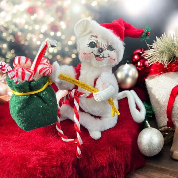 Annalee 2005 Christmas Santa Mouse w/ Peppermint Candy Sack Bag 6" Figure EUC - Picture 1 of 6